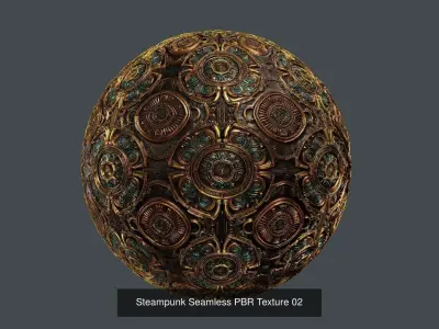 15 Steampunk Seamless PBR Textures Texture