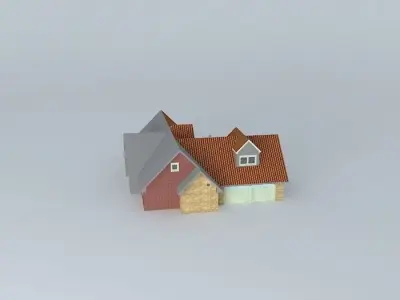 Small Brick and Stone House Free 3D model