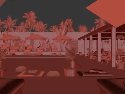 Club House - Open Air Low-poly 3D model