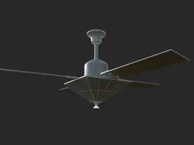 Light Set and Fan Low-poly 3D model