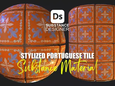 Stylized Portuguese Tiles Material 05 Texture