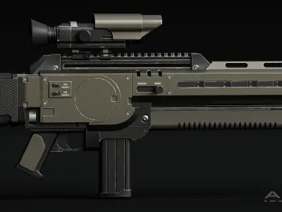 Sci-Fi Assault Rifle 3D model get