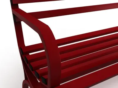 Metal bench 1250mm length Low-poly 3D model