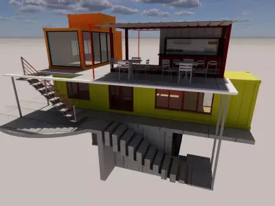 Container coffee shop-20 3D model
