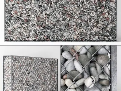 Gabion pebble low n6 3D model