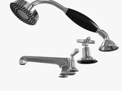 Lefroy Brooks Mackintosh lever 5-hole bath tap set 3D model