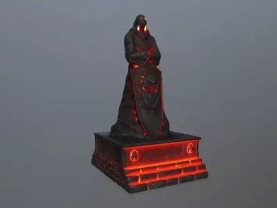 lava statue 3 Low-poly 3D model