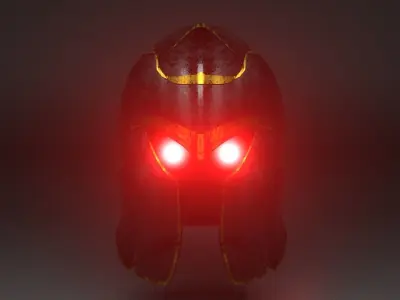 Knight helmet  Low-poly 3D model