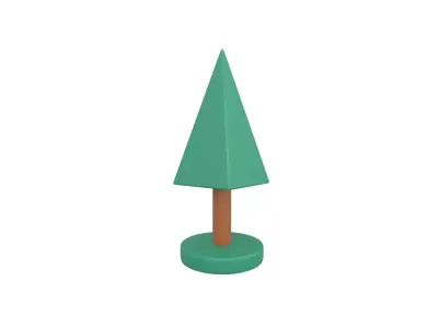 Cartoon Tree v24 003 Low-poly 3D model