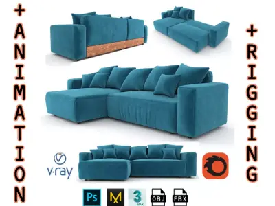 Soft Corner ZT30 with Rigging and Animation 3D model