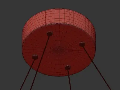 GELLER gold chandelier with glass globes 3D model