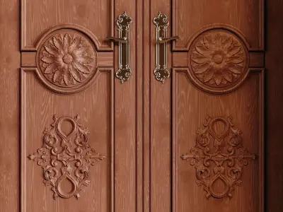 Classic Wood Entrance 934 Low-poly 3D model