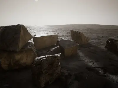 Concrete Rubble pack Game ready Low-poly 3D model
