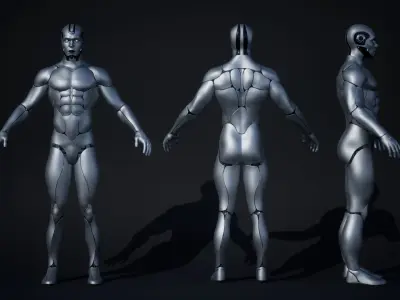 Male Robot R70 Pack Low-poly 3D model