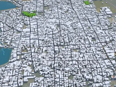Coimbatore Tamil Nadu India 30km Low-poly 3D model