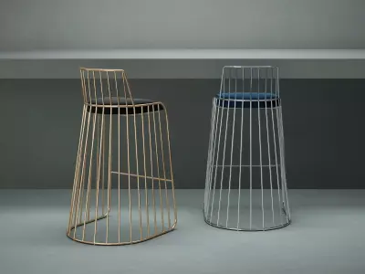 Brides Veil Barstool 3D model