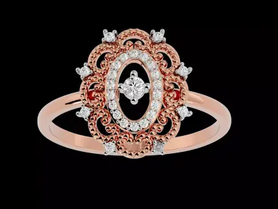 Light Minimalist Diamond Ring Earrings Pendant Set 3D print model