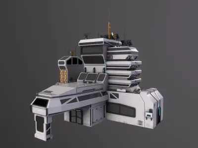 Planetary Station 01 Low-poly 3D model