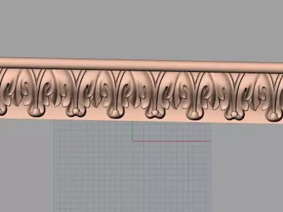 Door flower 3D relief STL Model for CNC woodworking carving E313 3D model