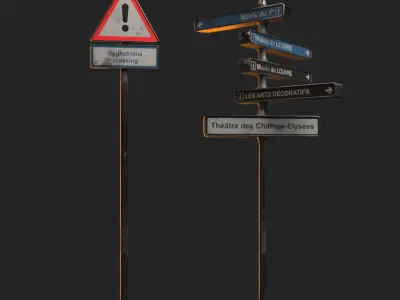 Classic Street Kit Low-poly 3D model