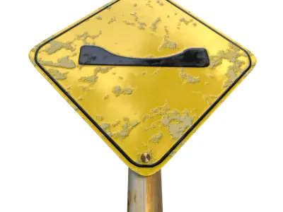 Warning For a Dip in The Road Traffic Sign 3D model