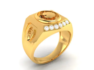 Solitaire Engagement Wedding Diamond Ring 3D print model 2