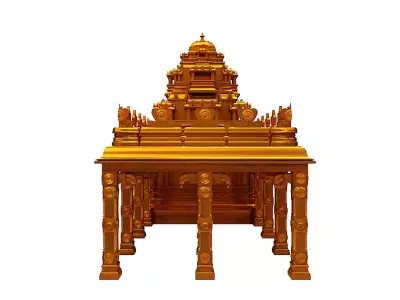 Hindu temple Low-poly 3D model