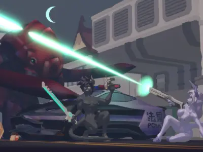 Acheron Devilish Nude Low-poly 3D model