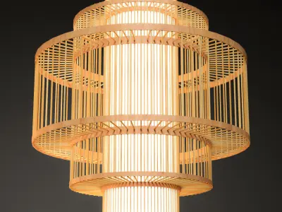 Rattan Lighting Set 6 3D model