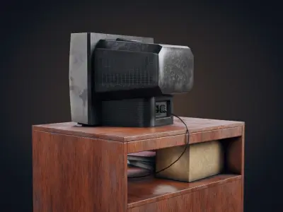 Old TV Low-poly 3D model