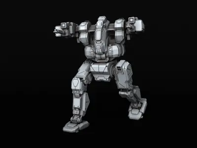 BlackJack futuristic robot 3D print model