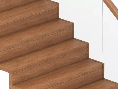 Wooden Stairs 5 3D model