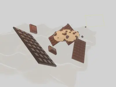 Animation of beautiful cookies in a blender Free 3D model
