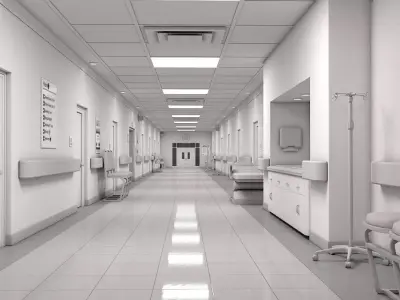 Hospital Hallway 2 MAX White 3D model