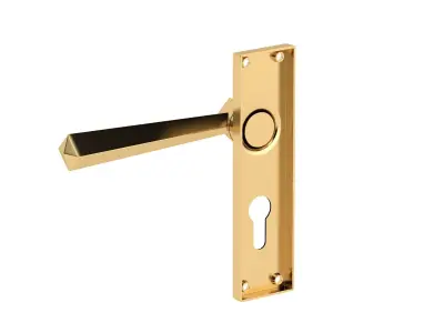 Sprung Door Handle Brass 3D model