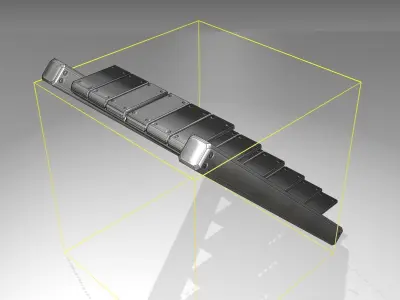 Futuristic Stairs - 15 - Basic Textures Low-poly 3D model