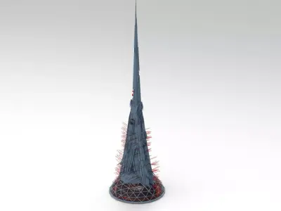 Alien electricity Pylon top 3D model