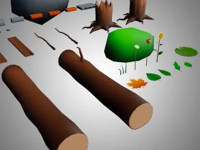 Forest Low Poly Asset Pack Low-poly 3D model