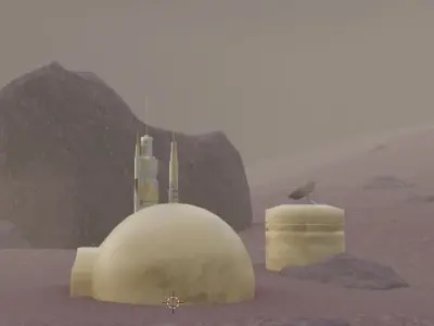  Tatooine inspired Martian colony 3D model