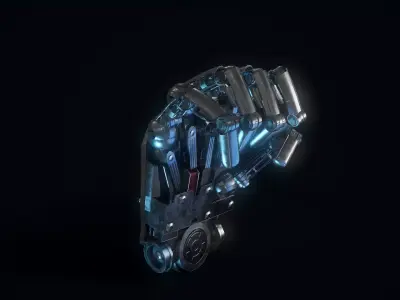 Humanoid Robotic Hand Low-poly 3D model