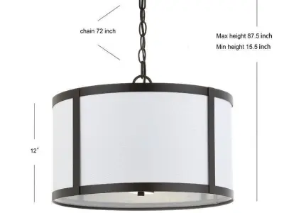 Cassie 4 - Light Unique Statement Drum Pendant - 2 Colour 3D model