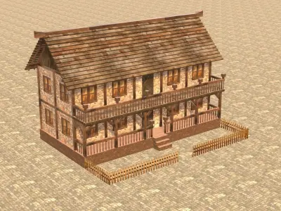 Medieval house fourteen 12 Low-poly 3D model