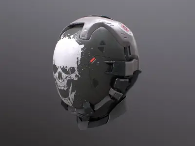 Sci-fi Helmet Low-poly 3D model