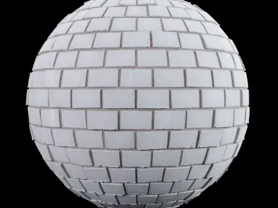 Clean White Brick Tiles Texture PBR 200 x 200 cm Texture