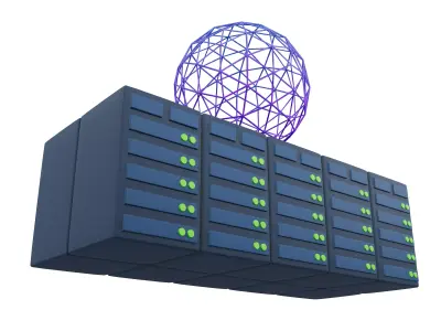 Huge Server Computing Icon v1 002 Low-poly 3D model