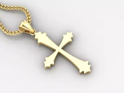 Light Gold 18K Cross Pendant 1CP016 3D print model purchase