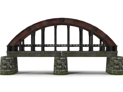 Railroad bridge Low-poly 3D model