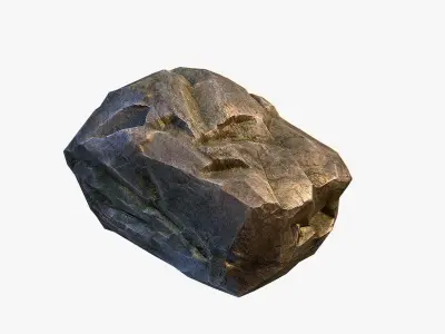 Mossy Boulder 4 Low-poly 3D model