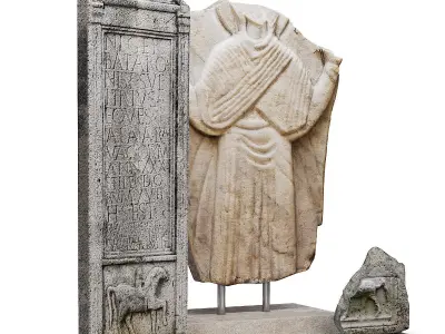 Roman tombstones and marble relief 3D model