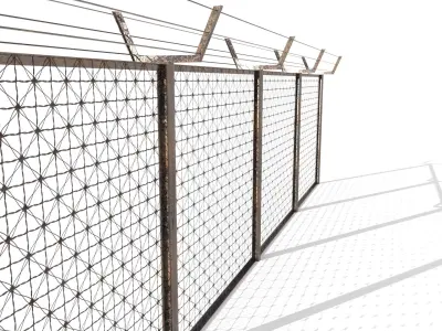 Low Poly Modular Fence 2 Low-poly 3D model